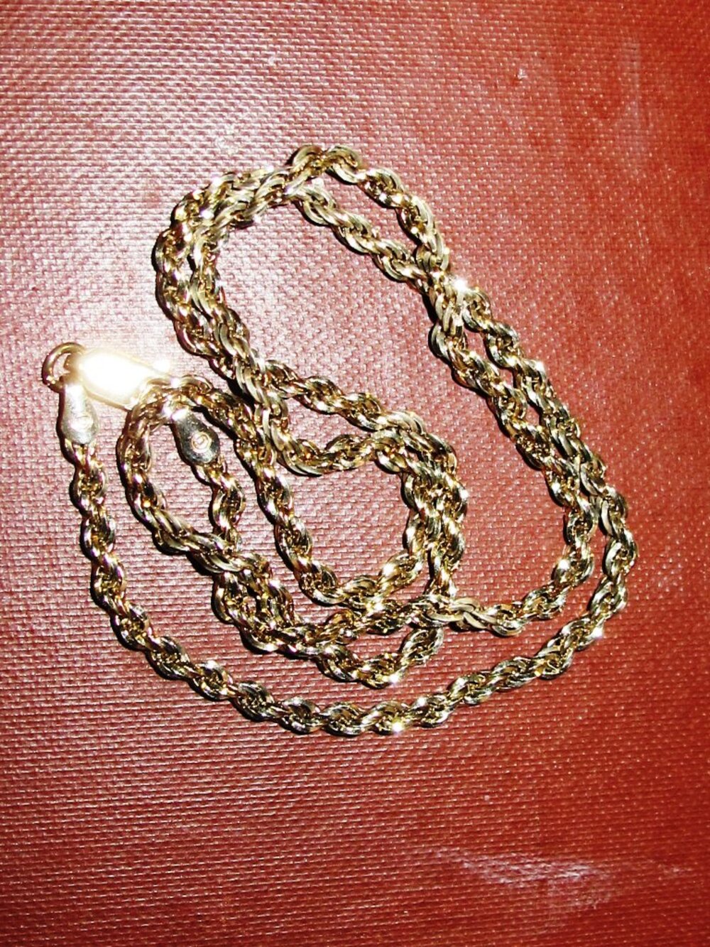 Vintage Sterling 925 Italian Gold Vermeil ROPE CHAIN 18" 3mm 10.7 grams
